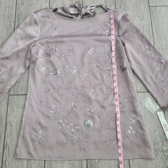 Antonio Melani Women's Embroidered Sequin Blouse Top Size XS Romantic Opulence - Picture 8 of 13